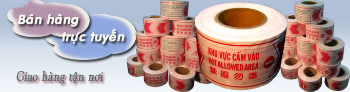 Cuộn băng dùng làm rào cản tạm cho công trình